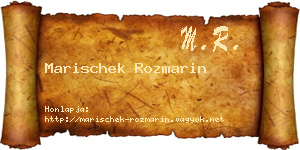 Marischek Rozmarin névjegykártya